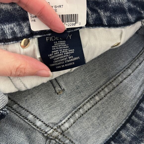 Fidelity Harley High Rise Denim Shorts 29 Raw Hem 5” Inseam Button Fly NWOT - Picture 5 of 10